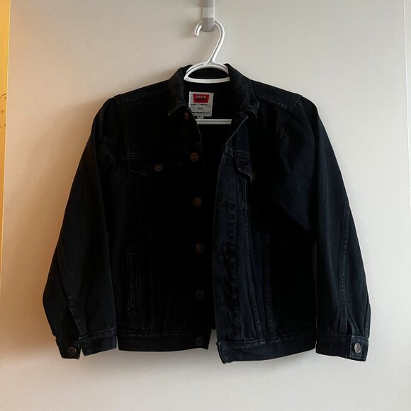 David Brandon ¾ Sleeve Black Denim Jacket Size Small - Picture 2 of 7